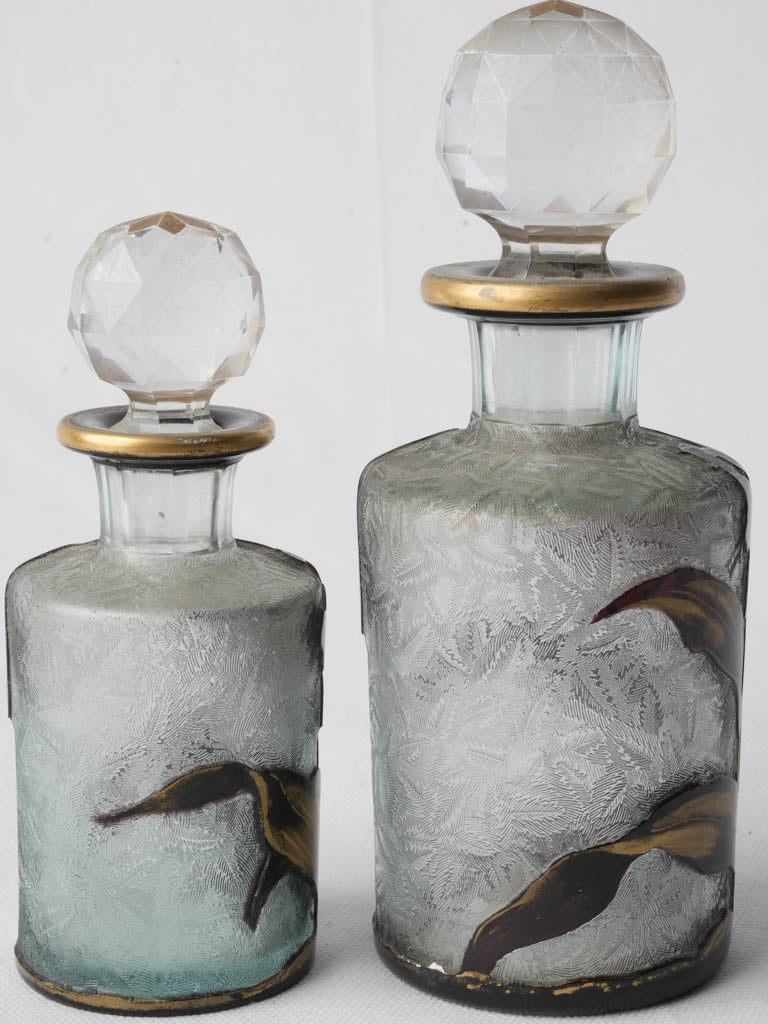 Hand-painted enamel Baccarat vessels