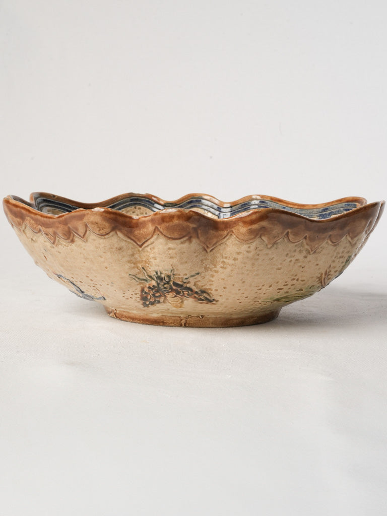 Whiplash curved pattern antique pottery