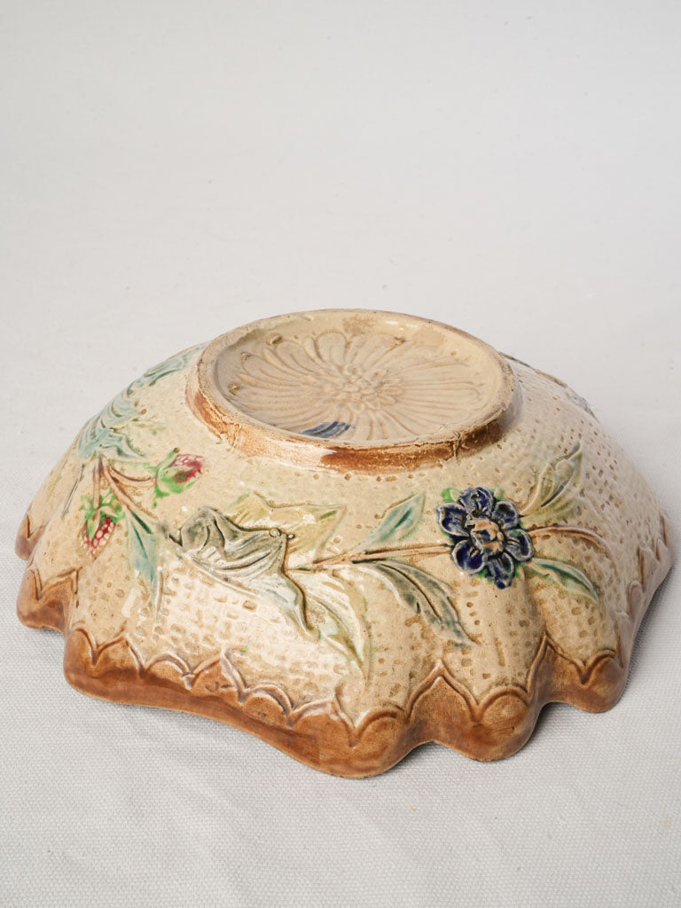 Age-patinaed relief salad dish