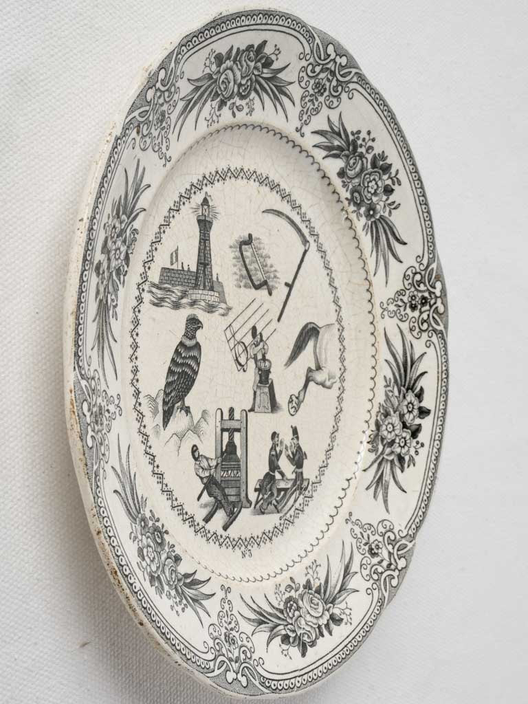 Intricate rebus ceramic plate