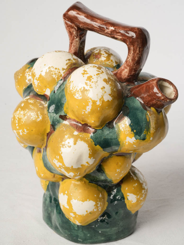 Catalan Glazed Earthenware Porró Shaped as a Lemon Cluster c.1950 – 10¼"