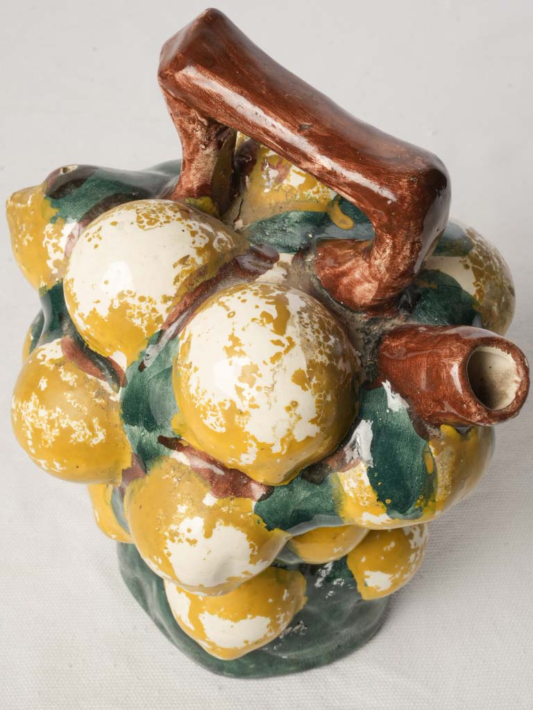 Catalan Glazed Earthenware Porró Shaped as a Lemon Cluster c.1950 – 10¼"