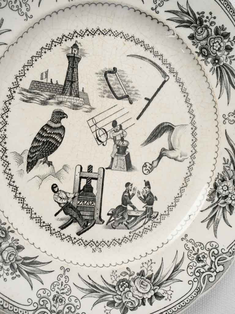 Vintage floral embellished plate