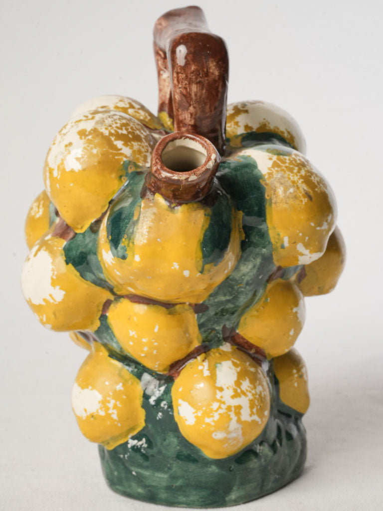 Catalan Glazed Earthenware Porró Shaped as a Lemon Cluster c.1950 – 10¼"