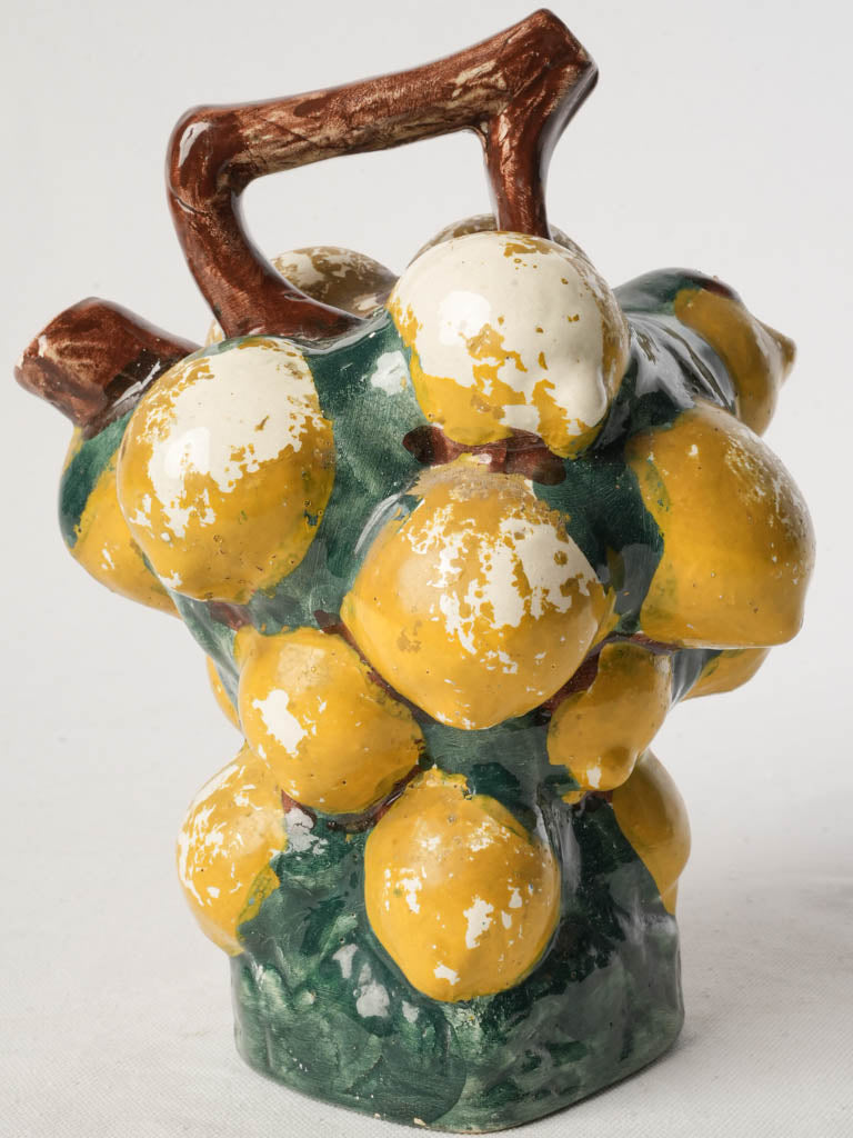 Folk art wooden-handle wine pitcher