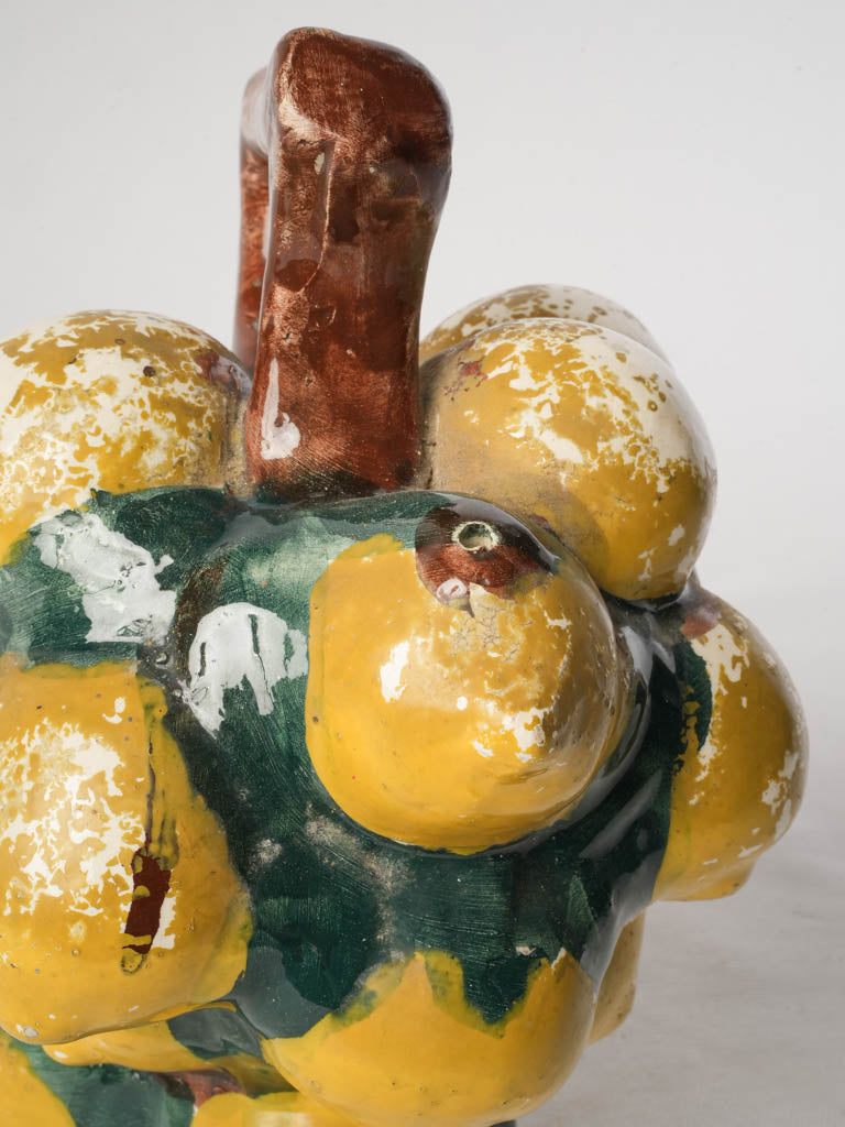 Catalan Glazed Earthenware Porró Shaped as a Lemon Cluster c.1950 – 10¼"