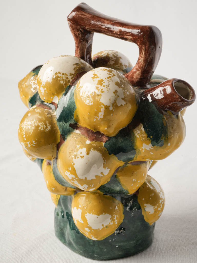 Catalan Glazed Earthenware Porró Shaped as a Lemon Cluster c.1950 – 10¼"