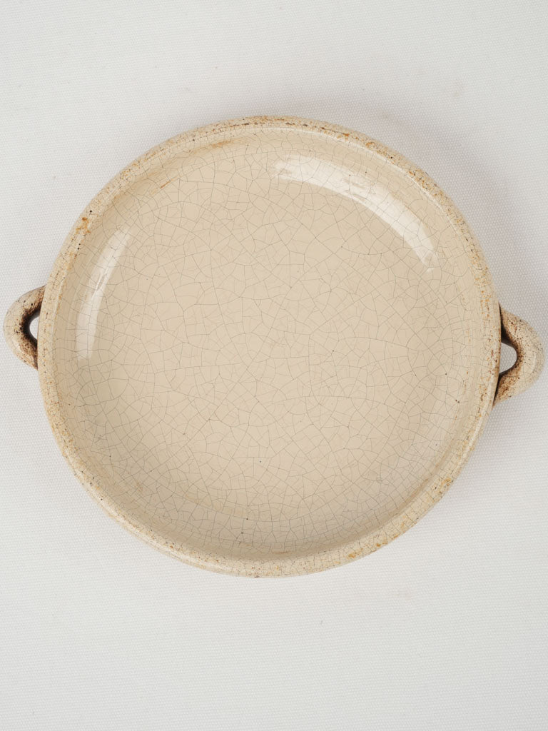 Vintage crackled cream oven dish