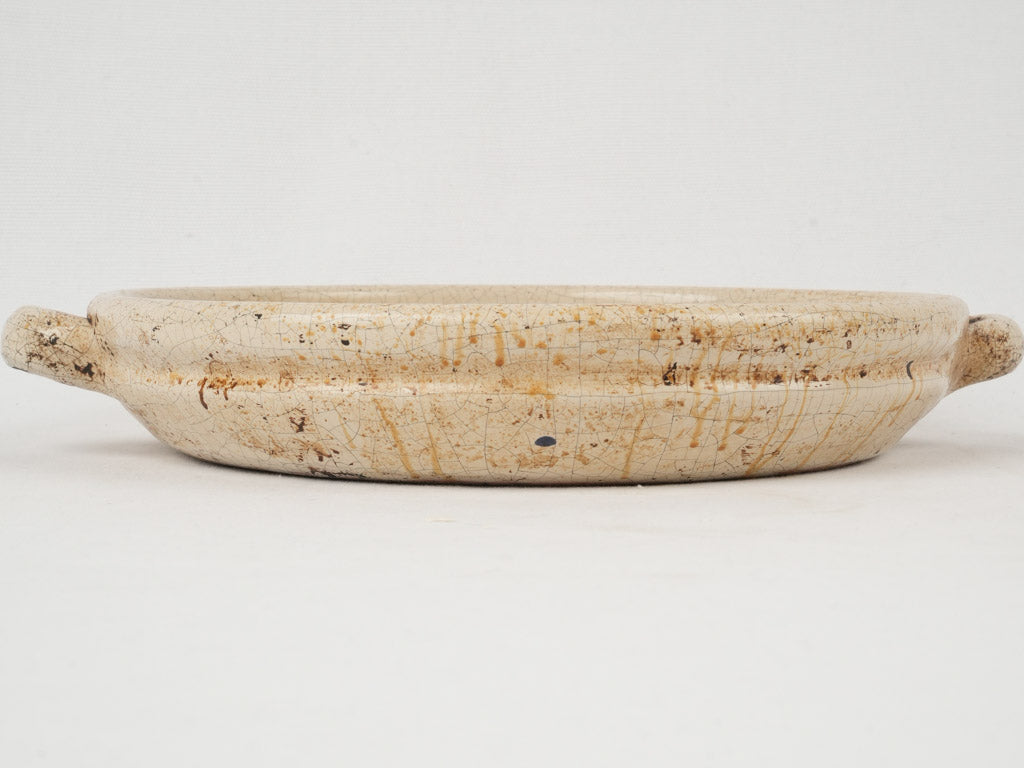 Artisan Provencal crackle glazed casserole dish