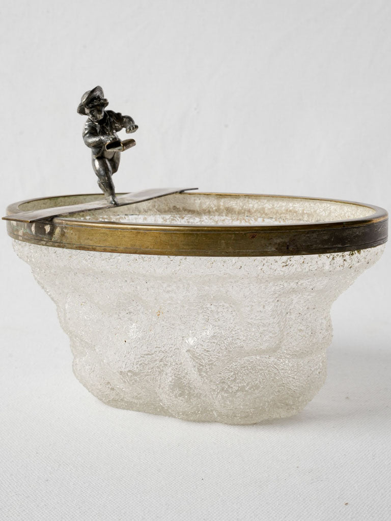 Whimsical textured glass decorative ice bucket