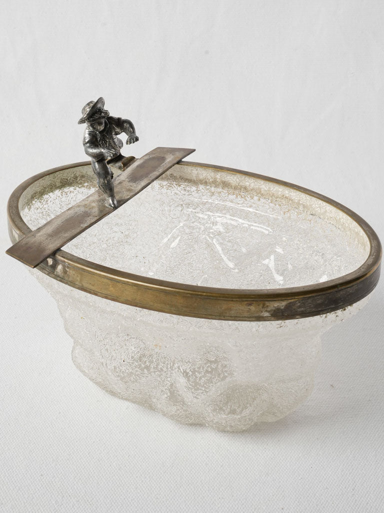 Aged silvered metal accent bowl