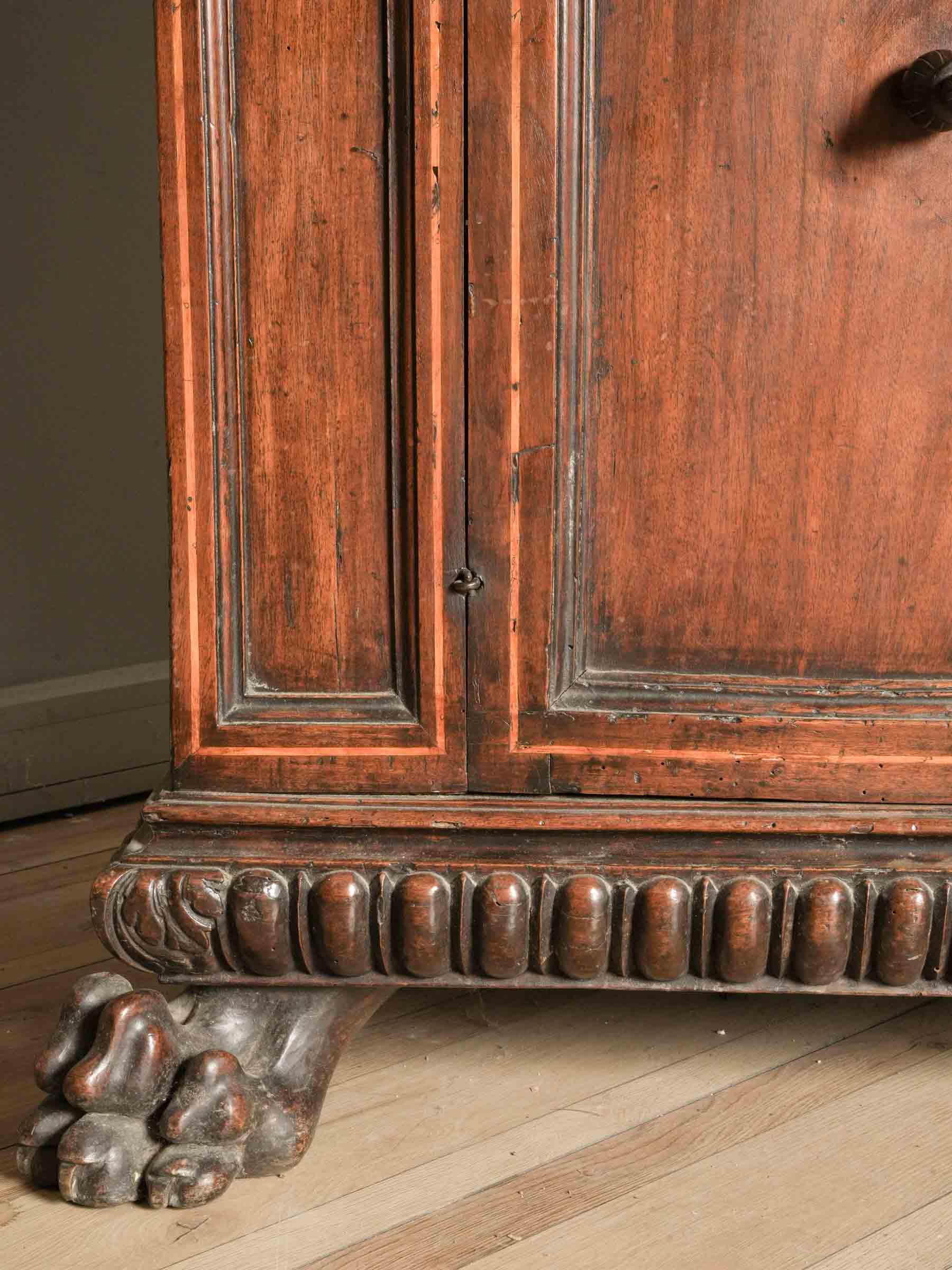 Superb 17th-Century Italian Walnut Traveling Secretary Cabinet - 66½" x 44"