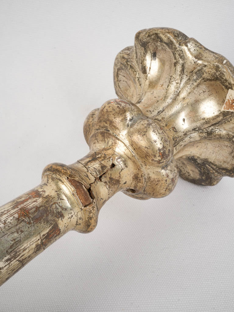 Early 19th Century French Silvered Wood Pricket Candlestick - 31"