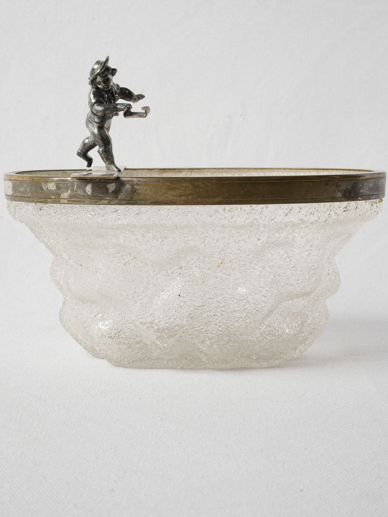 Richly silvered metal accent bowl