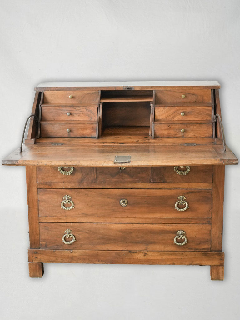 Antique French walnut secrétaire desk