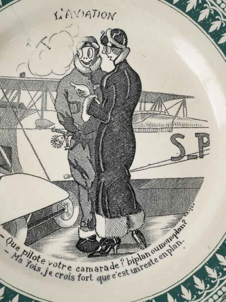 Early 20th-century sports scene plates