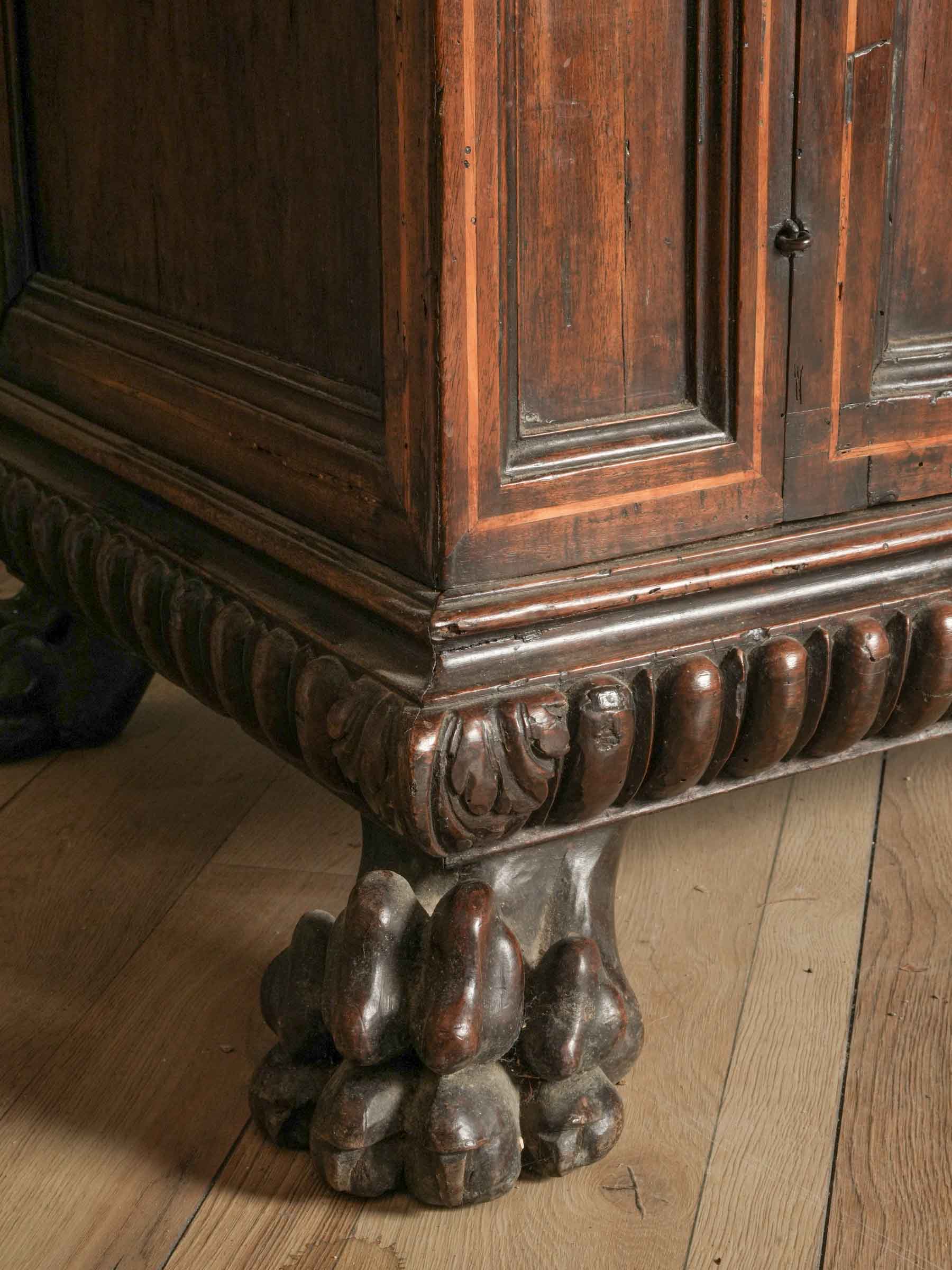 Superb 17th-Century Italian Walnut Traveling Secretary Cabinet - 66½" x 44"