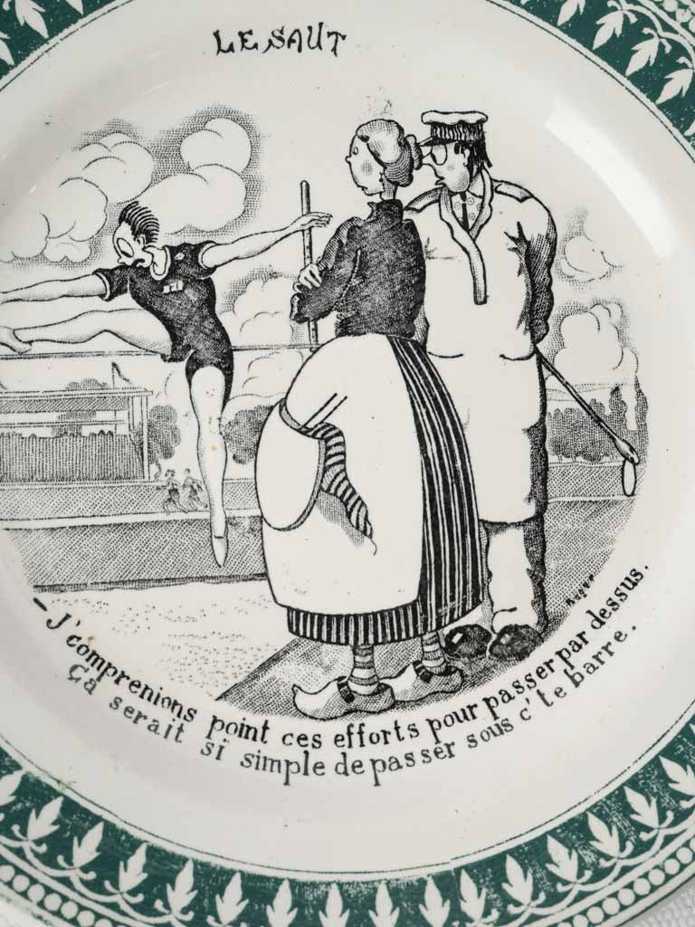 Black illustrated French heritage plates