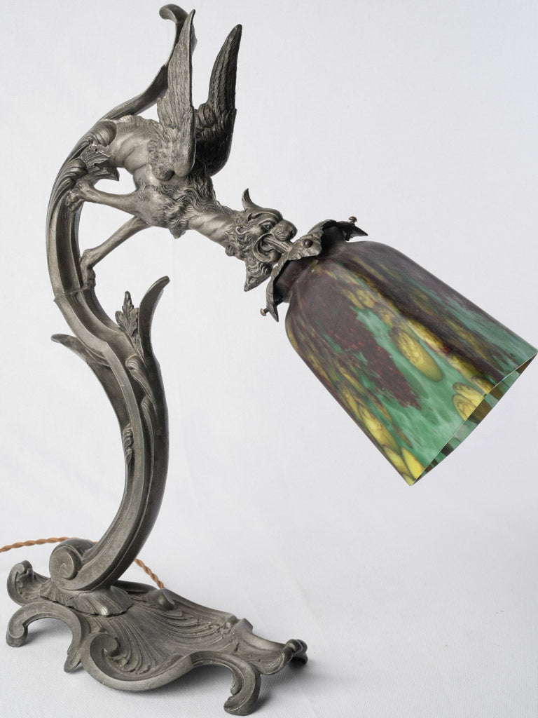 Gothic Revival Chimera Lamp c. 1900 - 17"