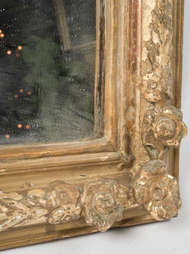 Graceful gilt French mantle mirror