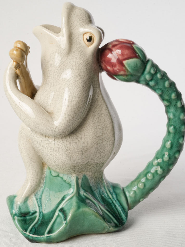 Whimsical Jug - Frog Serenading w/ Guitar c. 1950 - 13½"