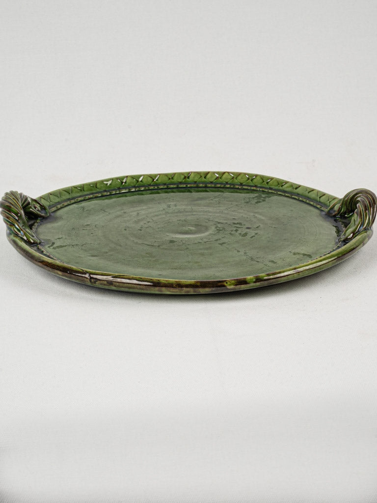 Artisanal glazed ceramic serving platter