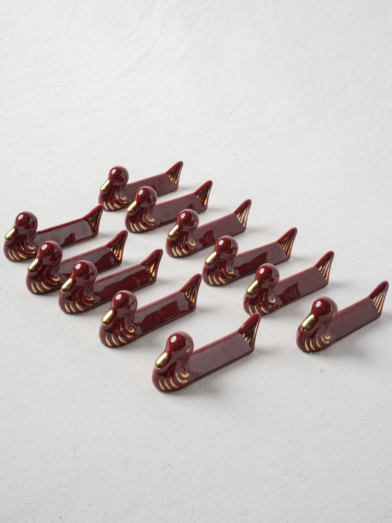 Whimsical 1950s tableware duck set