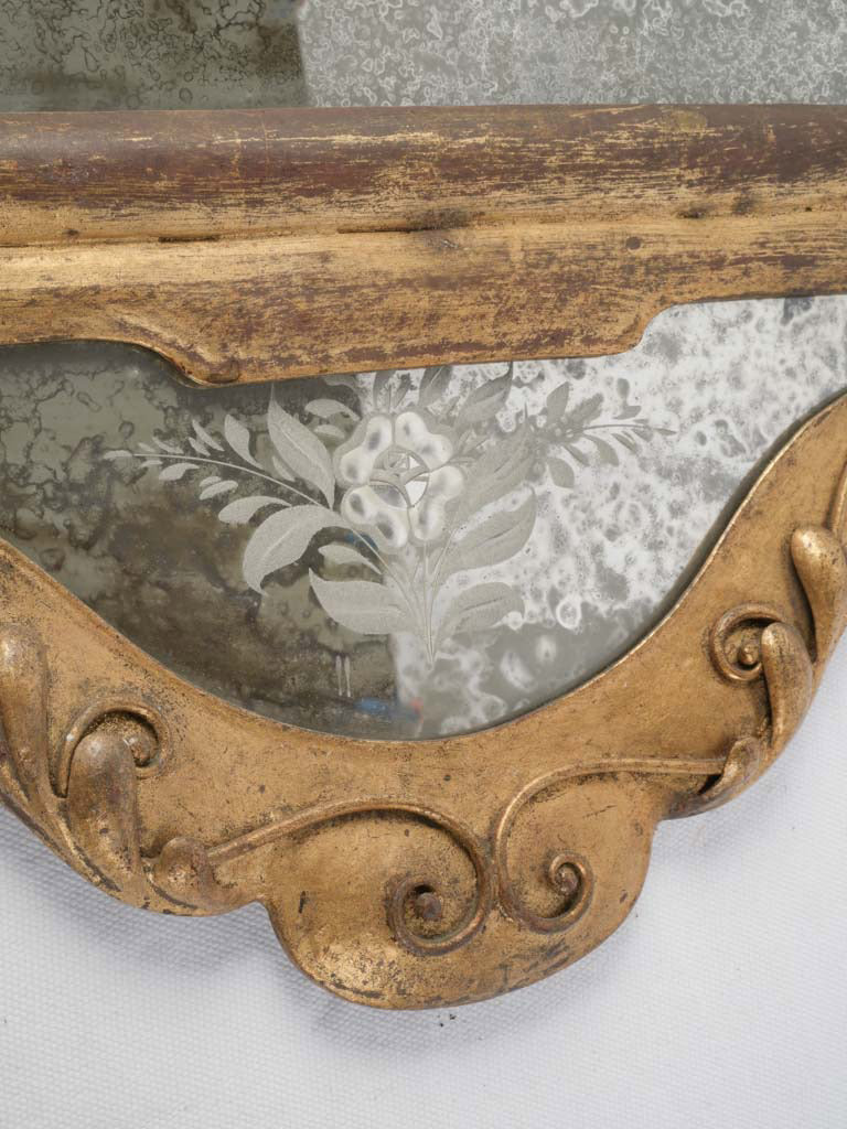 Silvery blooms decorative accent mirror