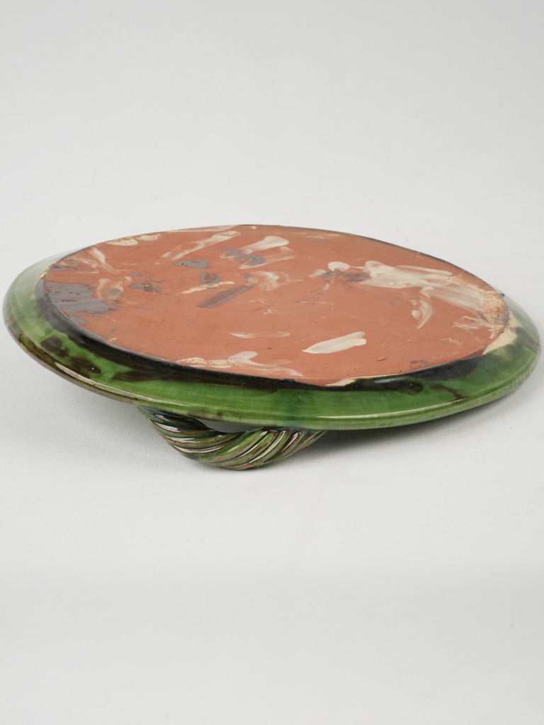 French country green ceramic tray