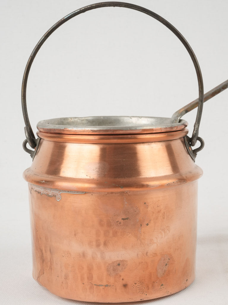 Aged copper cookware set