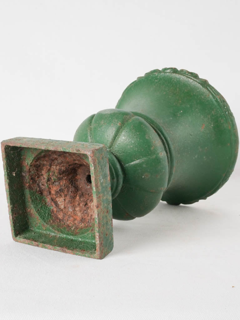 Small antique French Medici urn w/ green patina 13½"