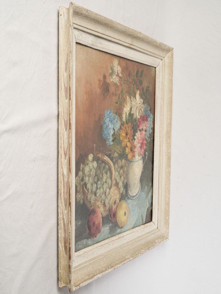 Mid-Century Still Life w/ Flowers and Fruit (1945) - 24¾" x 24¾"
