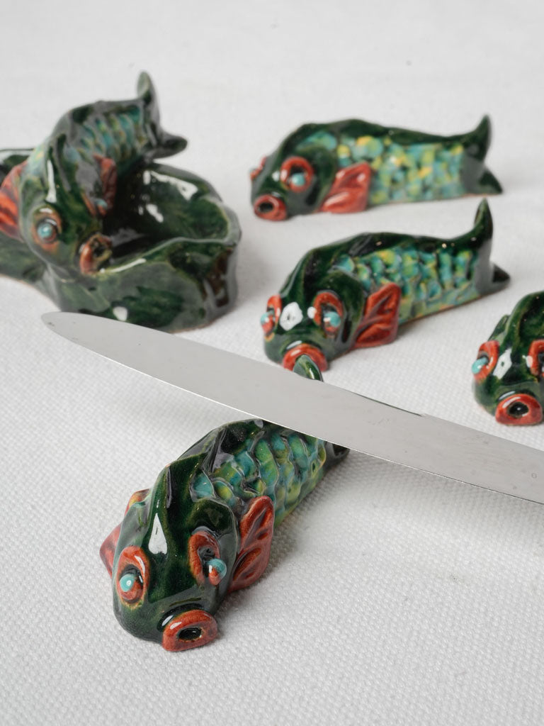 Artisan French Barbotine knife rests