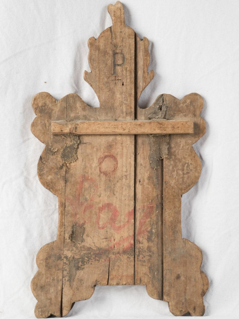 Charming sculptural rustic wall mirror