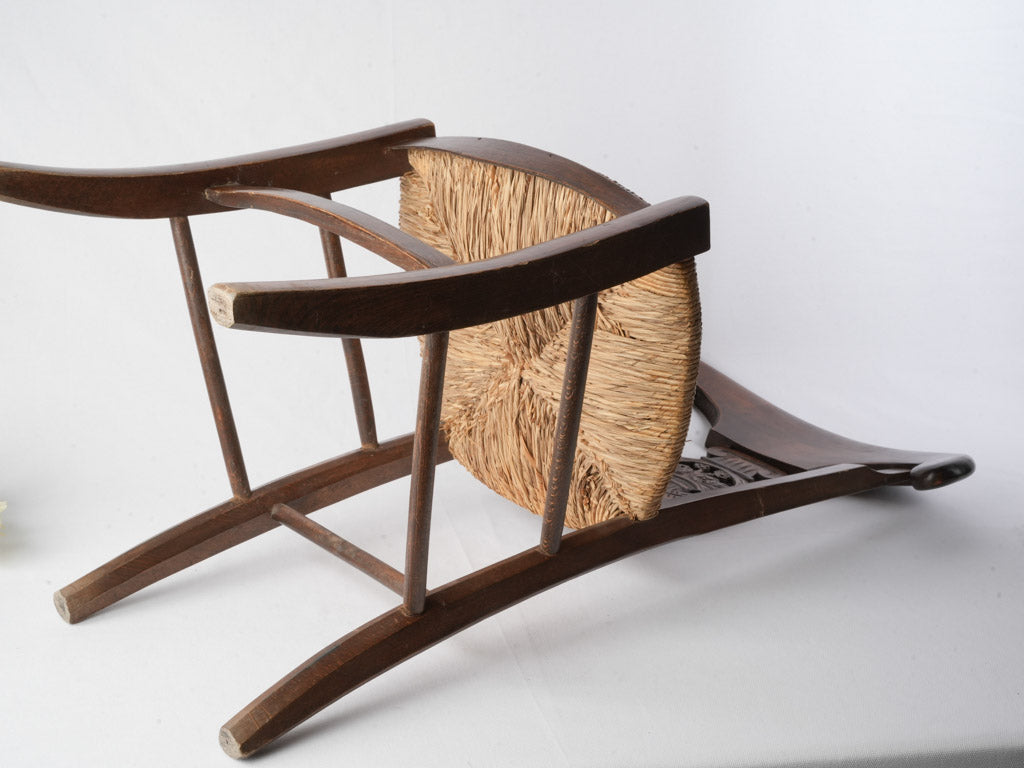 Antique Provençal Rush Seat Chair - 35½"