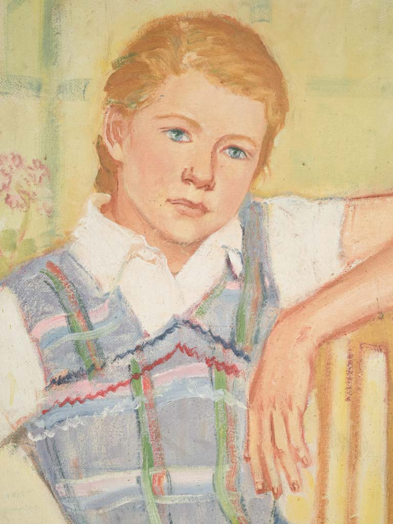 Serene Portrait of a Schoolgirl at Breakfast -1955 - 31½" x 26"