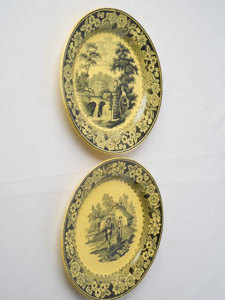 19th-century yellow faience dishware