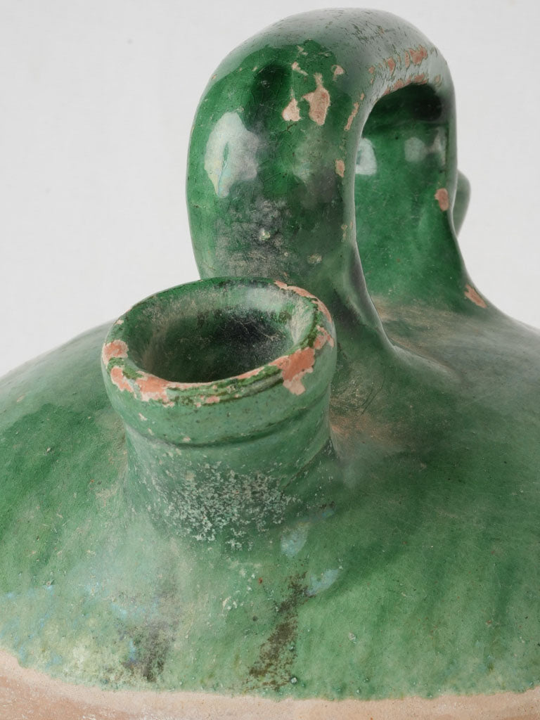 Rustic patina dual spout vessel