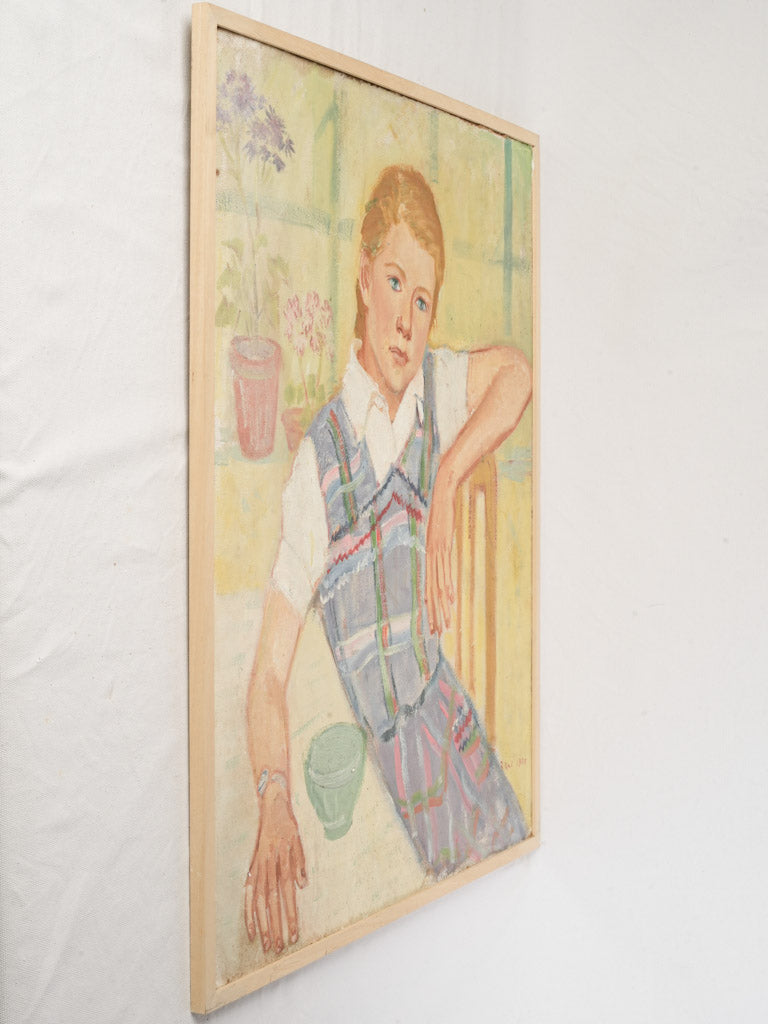 Serene Portrait of a Schoolgirl at Breakfast -1955 - 31½" x 26"