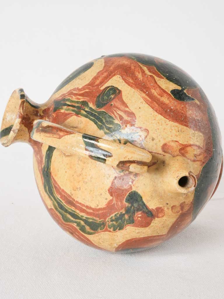 French Provençal Jaspé earthenware jug