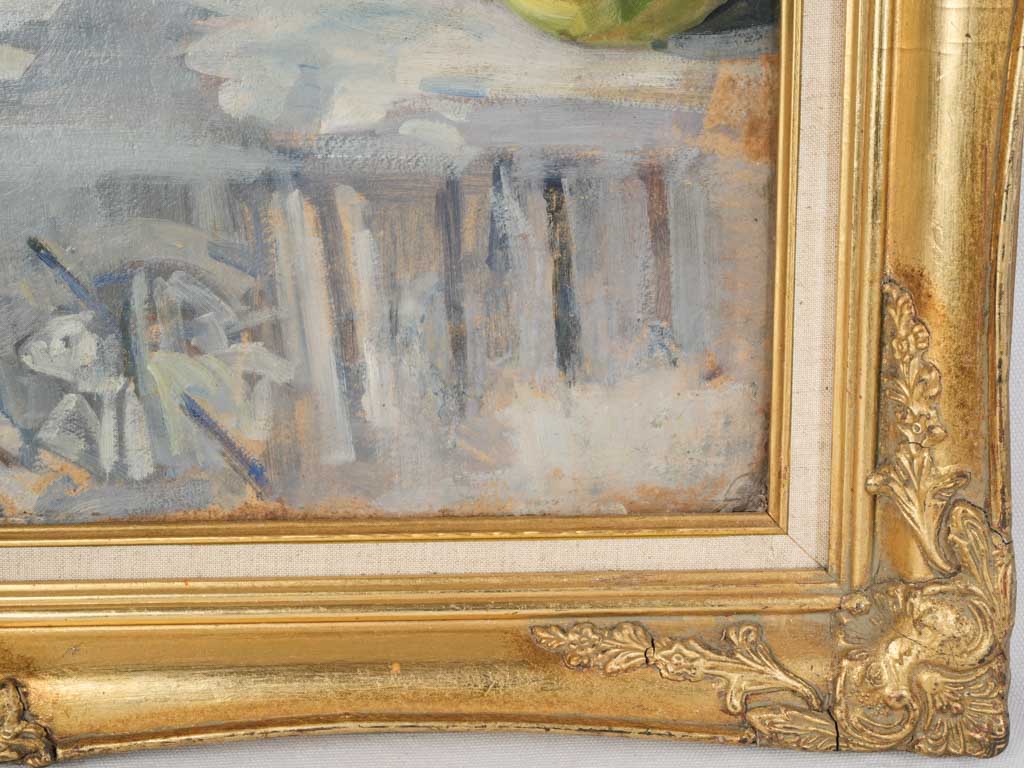 Warm-toned apricots centerpiece painting