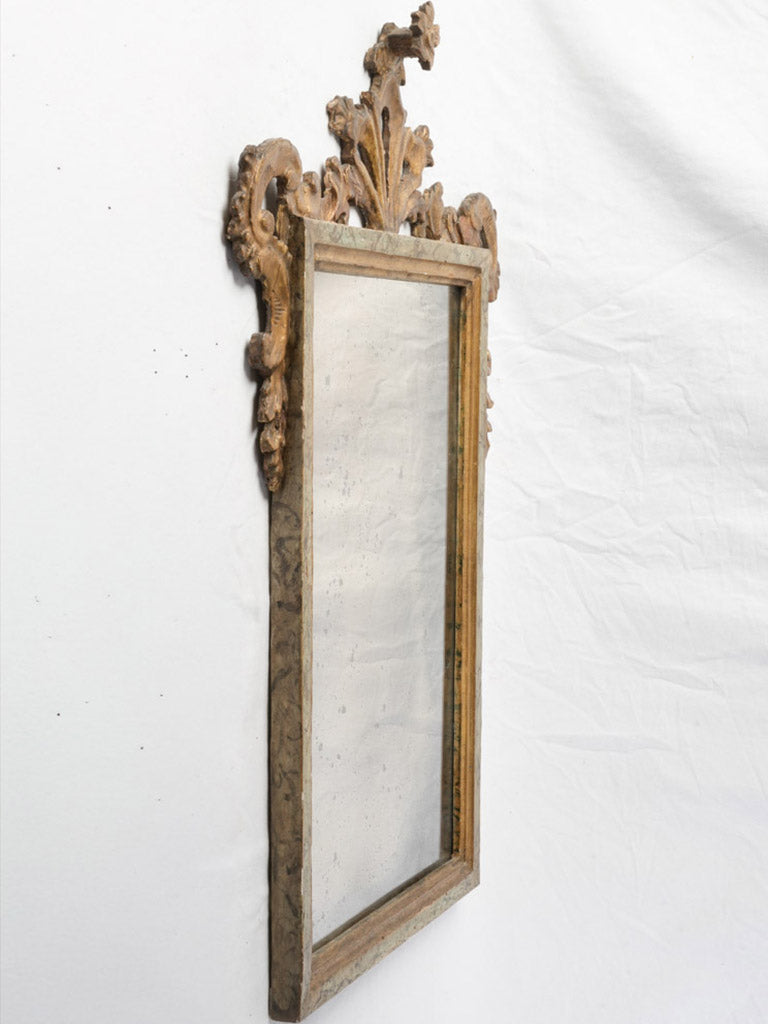 Mid-century decorative faux-marble mirror