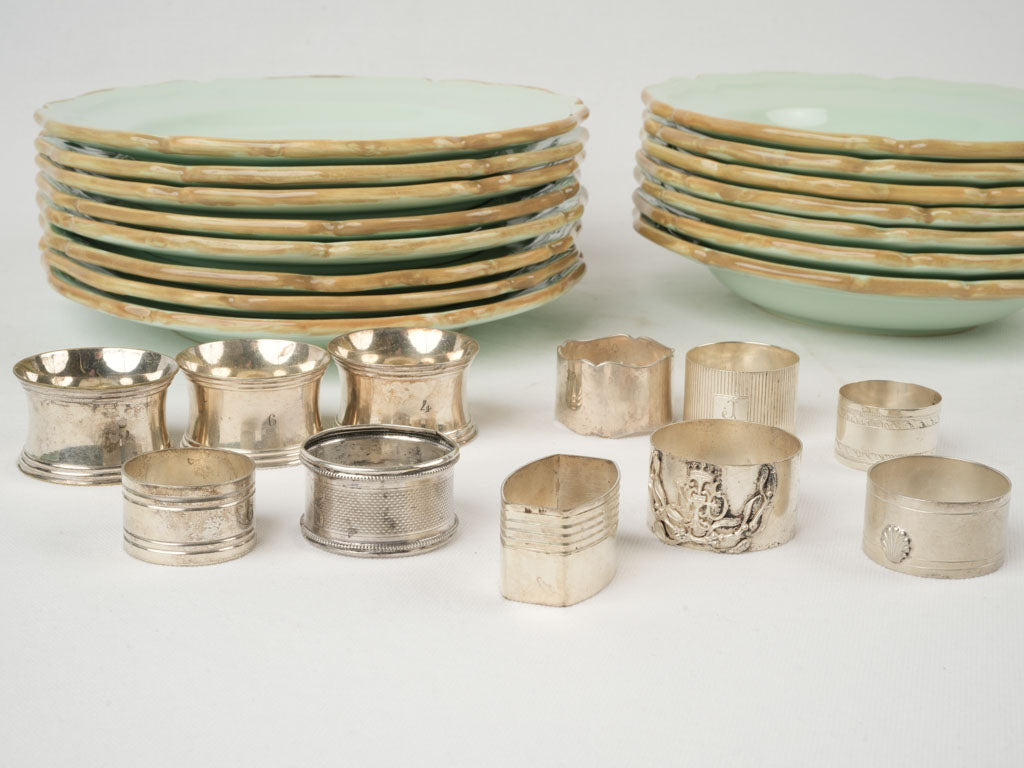 Exclusive, chic antique napkin rings collection