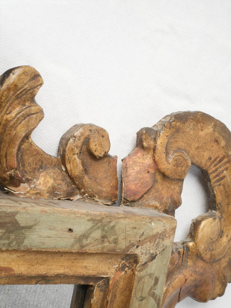 Softly foxed mirror with patina