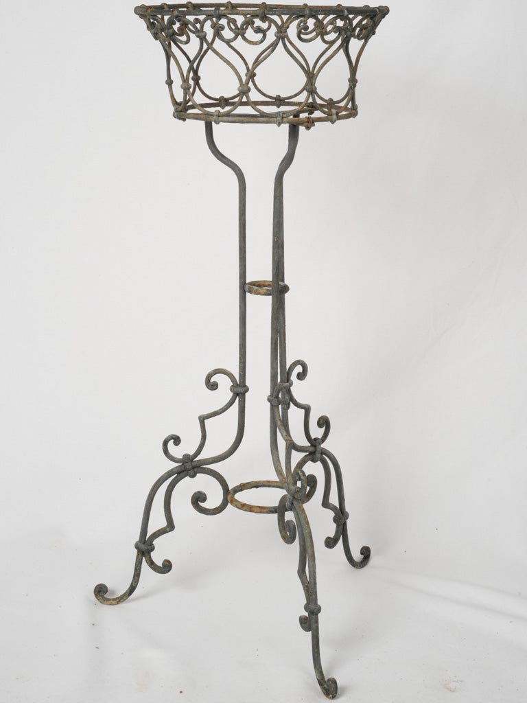 Antique wrought iron French garden plant stand 31½