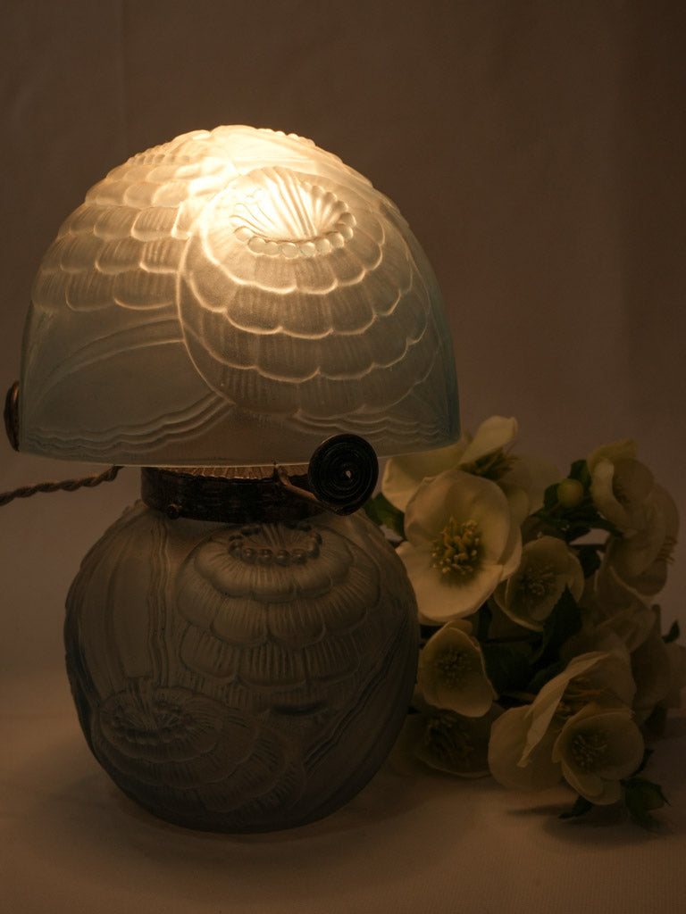 Patinated metal decorative lamp