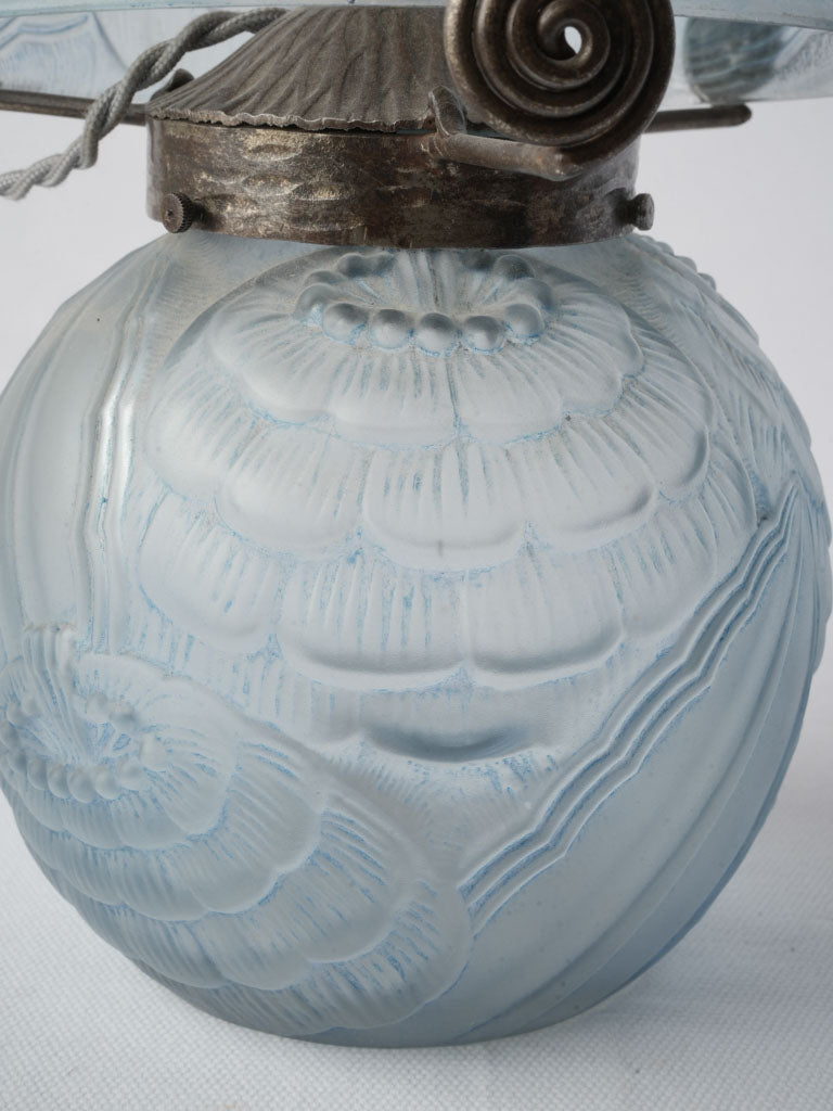 Stylized relief glass desk lamp