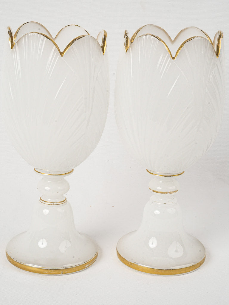 Romantic translucent opaline glass vases