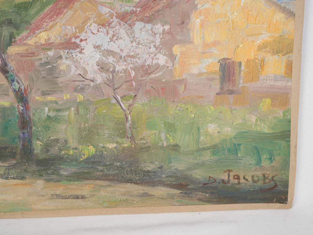 Large Provençal Landscape w/ Blossoming Almond Tree - 29½" x 41"