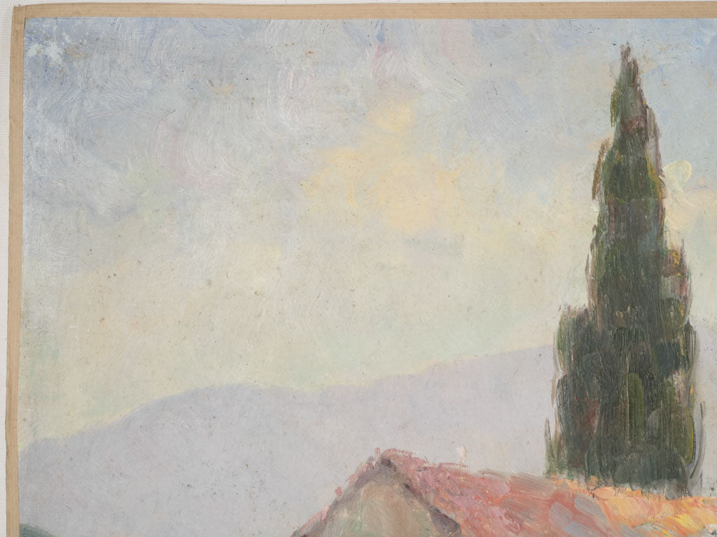 Large Provençal Landscape w/ Blossoming Almond Tree - 29½" x 41"